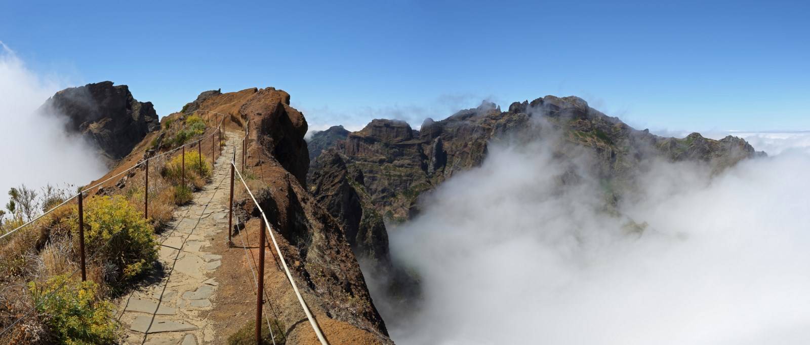 Chemin des pics crêtes Madère